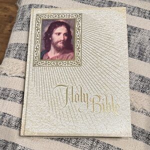 Vintage Catholic Holy Bible with Gold Accents